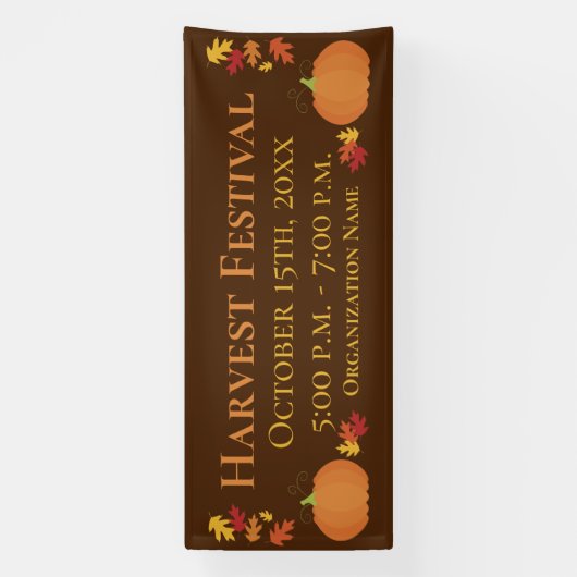 Herfst Harvest Autumn Leaves Pumpkin Festival Even Spandoek (Verticaal)