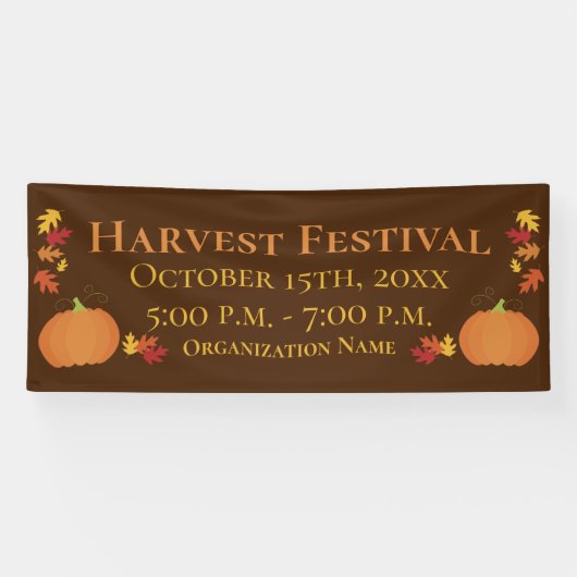 Herfst Harvest Autumn Leaves Pumpkin Festival Even Spandoek (Horizontaal)