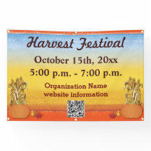 Herfst Harvest Autumn QR Code Festival Banner