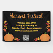 Herfst Harvest Autumn QR Code Pumpkin Festival Spandoek (Horizontaal)