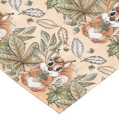 Herfst Harvest Autumn Squirrel en Leaves Korte Tafelloper (Hoek)