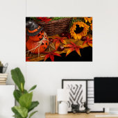 Herfst Harvest Autumn Sunflower Poster (Thuiskantoor)