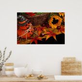 Herfst Harvest Autumn Sunflower Poster (Keuken)