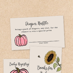 Herfst Harvest Baby shower Diaper Raffle Enclosure Informatiekaartje