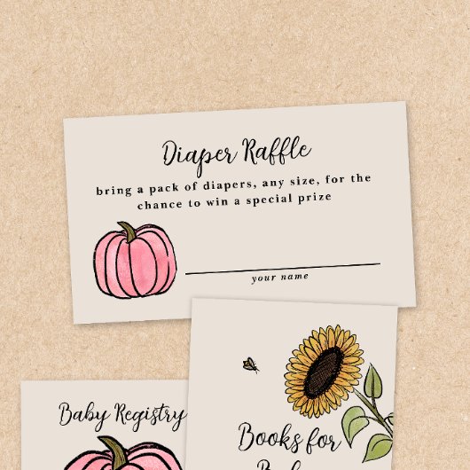 Herfst Harvest Baby shower Diaper Raffle Enclosure Informatiekaartje