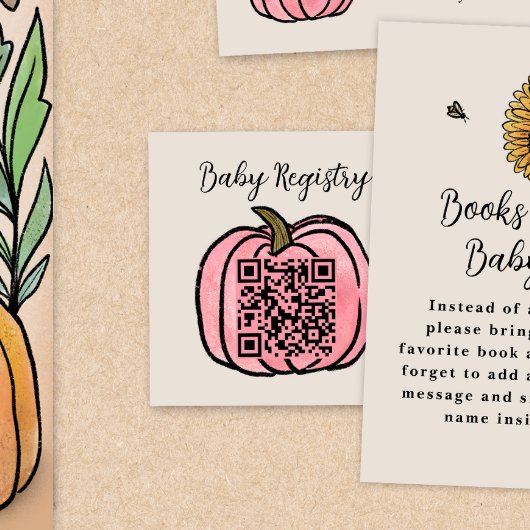 Herfst Harvest Baby shower Registry Informatiekaartje