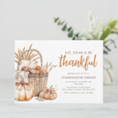 Herfst Harvest Basket | Thanksgiving Kaart (Staand voorkant)