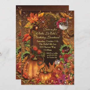 herfst Harvest Birthday Celebration Invitations Kaart