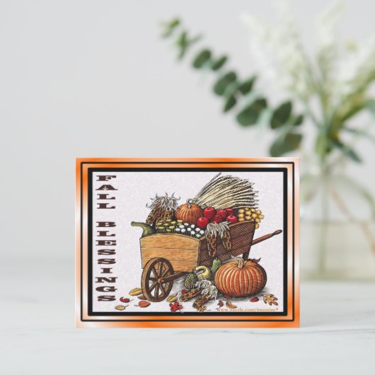 Herfst Harvest Blessings Briefkaart (Staand voorkant)