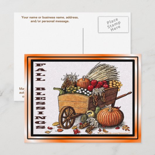 Herfst Harvest Blessings Briefkaart (Voorkant / Achterkant)