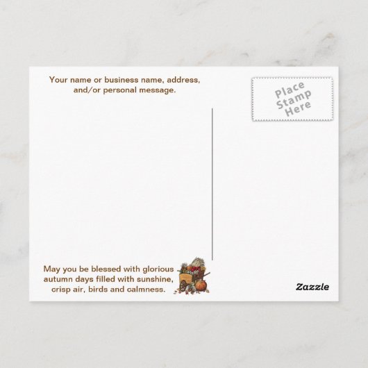 Herfst Harvest Blessings Briefkaart (Achterkant)