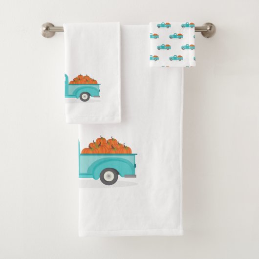 Herfst Harvest Blue Truck Bad Handdoek (Insitu)