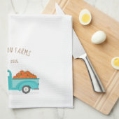 Herfst Harvest  Blue Truck gepersonaliseerd Theedoek (Quarter Fold)