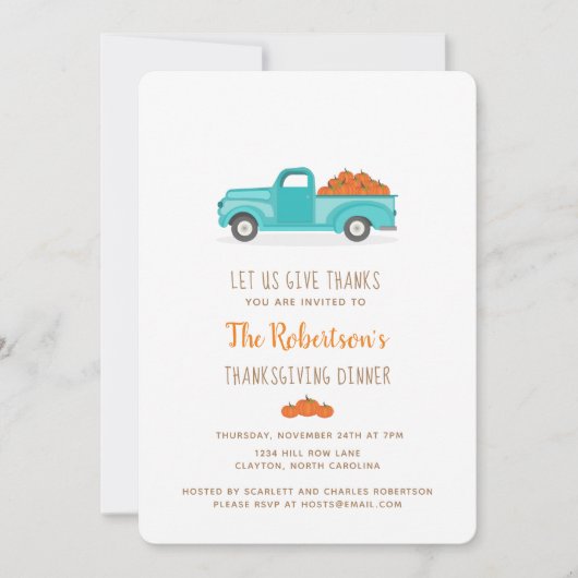 Herfst Harvest  Blue Truck Kaart (Voorkant)