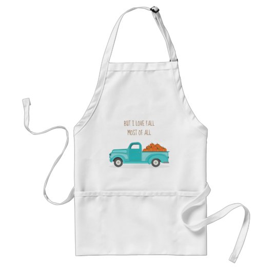 Herfst Harvest Blue Truck Standaard Schort (Voorkant)