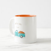 Herfst Harvest  Blue Truck Tweekleurige Koffiemok (Voorkant links)