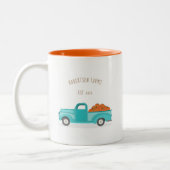 Herfst Harvest  Blue Truck Tweekleurige Koffiemok (Links)