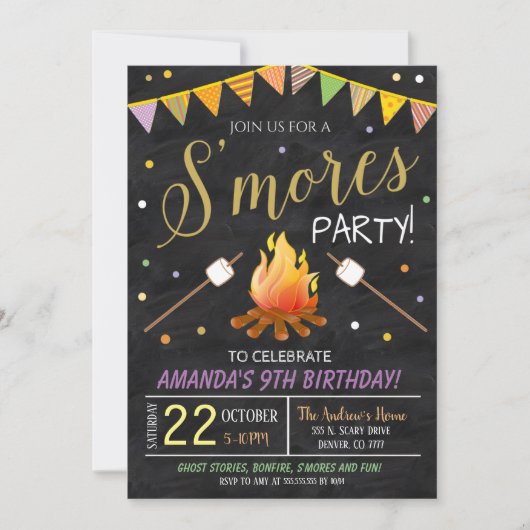 Herfst Harvest Bonfire Invitation Kaart (Voorkant)