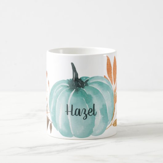 Herfst Harvest Botanical Pumpkin - Aangepaste naam Koffiemok (Center)