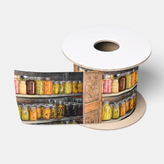 Herfst Harvest Canned Preserve Satijnen Lint (Spoel)
