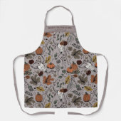 Herfst Harvest en Horns Thanksgiving Taupe Schort (Voorkant)