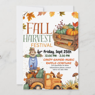 Herfst Harvest Festival Invitation Kaart