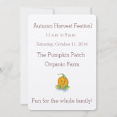 Herfst Harvest Festival Invitation Pumpkin Patch A Kaart (Achterkant)