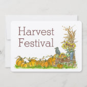 Herfst Harvest Festival Invitation Pumpkin Patch A Kaart (Voorkant)