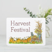 Herfst Harvest Festival Invitation Pumpkin Patch A Kaart (Staand voorkant)