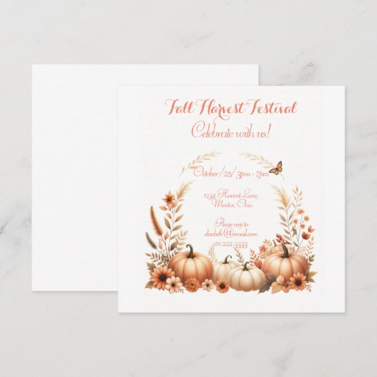 Herfst Harvest Festival Kaart (Voorkant / Achterkant)
