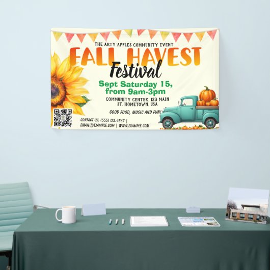 Herfst Harvest Festival qr code Spandoek (Beurs)