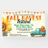 Herfst Harvest Festival qr code Spandoek (Horizontaal)