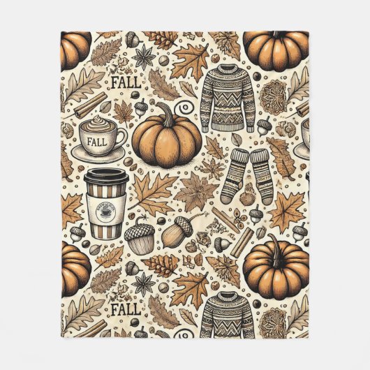 Herfst Harvest Fleece Deken (Voorkant)