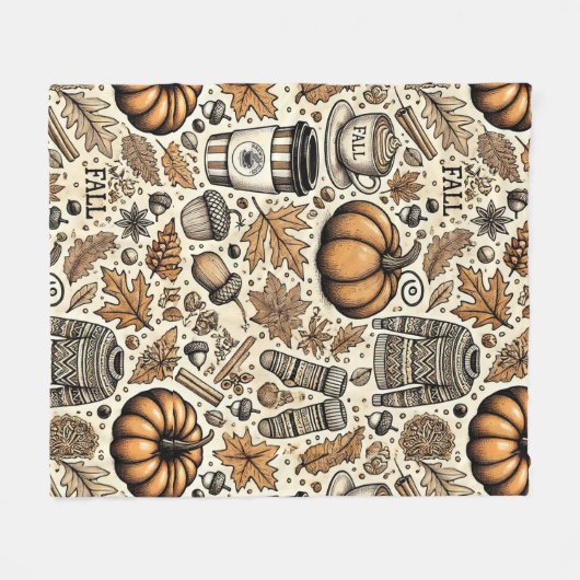 Herfst Harvest Fleece Deken (Voorkant (Horizontaal))