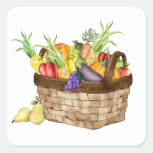 Herfst Harvest Food Basket Sticker