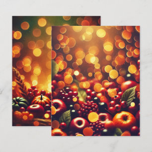 Herfst Harvest Fruits Bokeh Scrapbook Papieren Bla