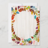 Herfst Harvest Glitter Leaves kransuitnodiging Kaart (Achterkant)