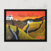 Herfst Harvest Halloween Folk Art Feestdagenkaart (Voorkant)