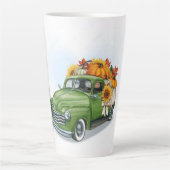 Herfst Harvest in een Green Truck Latte Mok (Voorkant)