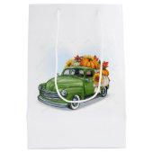 Herfst Harvest in een Green Truck Medium Cadeauzakje (Achterkant)