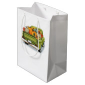 Herfst Harvest in een Green Truck Medium Cadeauzakje (Achterkant Gekanteld)