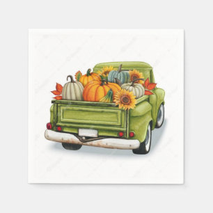 Herfst Harvest in een Green Truck Napkins Servet