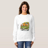 Herfst Harvest in een Green Truck Sweatshirt (Voorkant volledig)