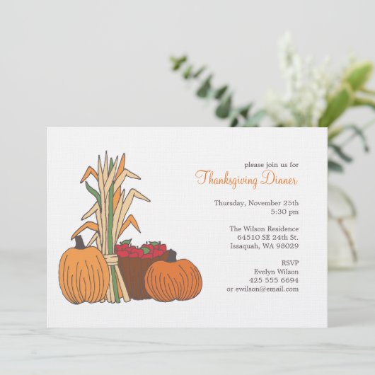 Herfst Harvest Invitation Kaart (Staand voorkant)