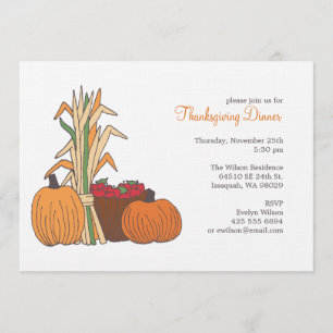 Herfst Harvest Invitation Kaart