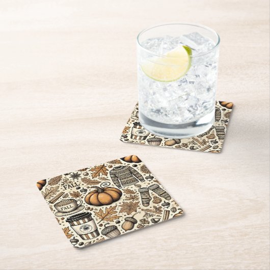 Herfst Harvest Kartonnen Onderzetters (Insitu)