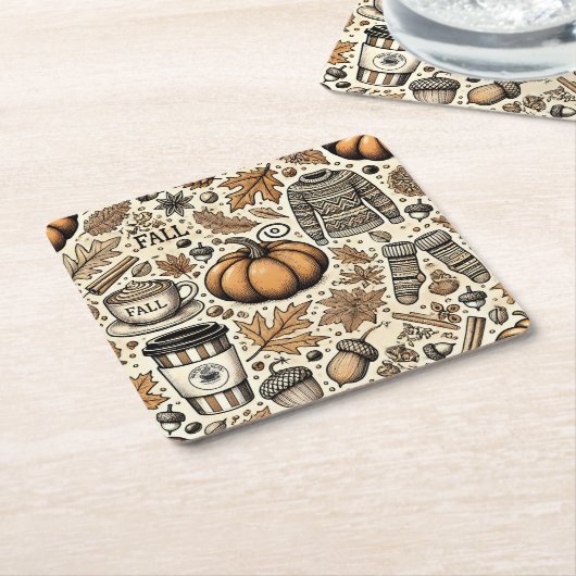 Herfst Harvest Kartonnen Onderzetters (Schuin)