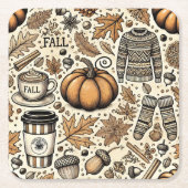 Herfst Harvest Kartonnen Onderzetters (Voorkant)
