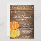 Herfst Harvest Leaves Lights Festivaluitnodiging Kaart (Voorkant)