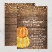 Herfst Harvest Leaves Lights Festivaluitnodiging Kaart (Voorkant / Achterkant)